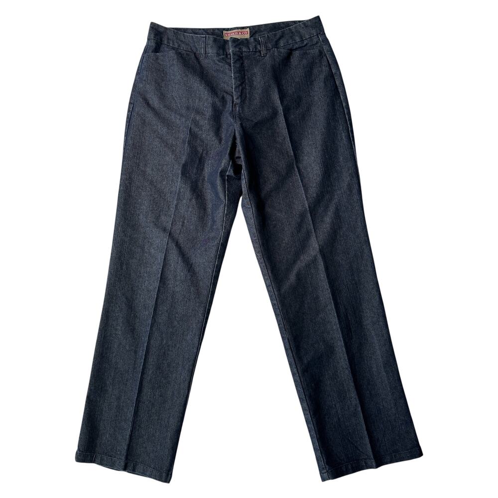Khakis & Co Women’s 12 Dark Wash Wide-Leg Trouser Jeans